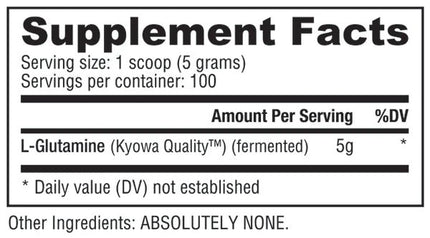 L - Glutamine 500g – Kyowa Quality - 100% Puur & Plantaardig - NutraBio - SuperfoodShop