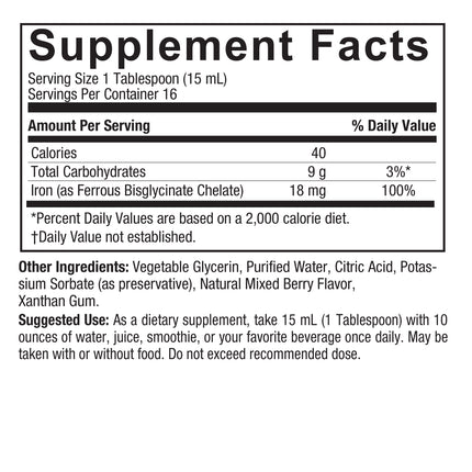 Gentle Iron Liquid – 240 ml (Mixed Berry) - Nature's Answer - SuperfoodShop