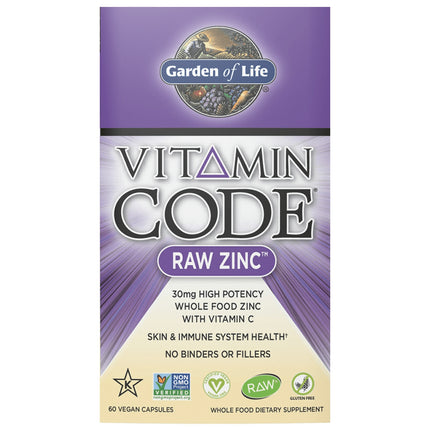 Vitamin Code RAW Zink – 30 mg Zink + Vitamine C (60 capsules) - Garden of Life - SuperfoodShop