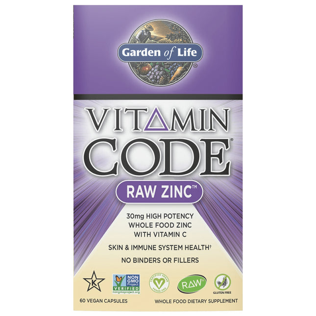 Vitamin Code RAW Zink – 30 mg Zink + Vitamine C (60 capsules) - Garden of Life - SuperfoodShop