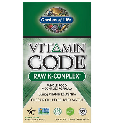 Vitamin Code™ RAW K - Complex – 60 Vegan Capsules - Garden of Life - SuperfoodShop