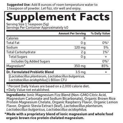 Whole Food Magnesium Raspberry Lemon – 350 mg + Probiotica (198,4 g) - Garden of Life - SuperfoodShop