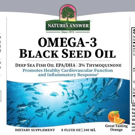 Vloeibare Omega - 3 Black Seed Olie - zwarte komijnzaadolie extract (240ml) - Nature's Answer - SuperfoodShop