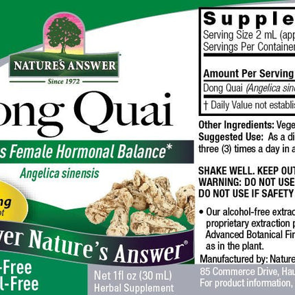 Dong Quai Extract – Alcoholvrij Vloeibaar Kruidenextract (1000 mg per dosering) - Nature's Answer - SuperfoodShop