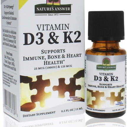 Vitamine D3 & K2 Druppels – Voor Botten & Spieren (250 doseringen) - Nature's Answer - SuperfoodShop