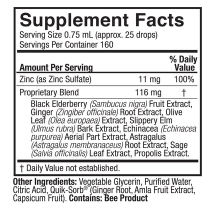 Ionic Zinc Immune met Black Elderberry – 120 ml - Nature's Answer - SuperfoodShop