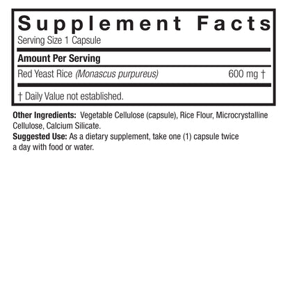 Red Yeast Rice 600mg – 90 Vegan Capsules - Nature's Answer - SuperfoodShop