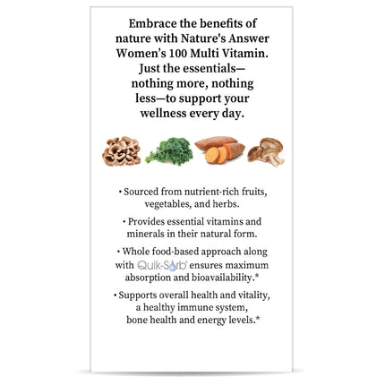 Women’s 100 Multivitamin – 60 Capsules - Nature's Answer - SuperfoodShop