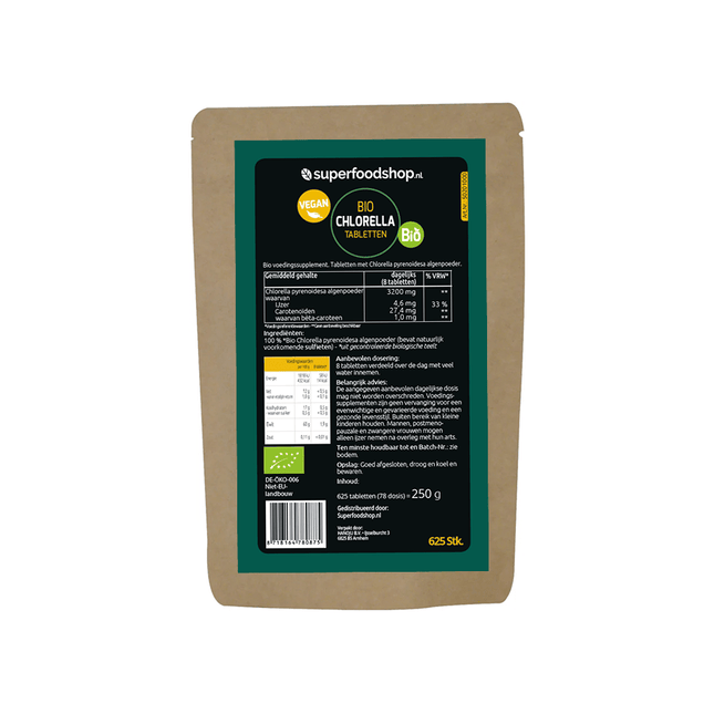 Bio Chlorella – 100% Biologische Zoetwateralg | Raw & Plantaardig - Superfoodshop - SuperfoodShop