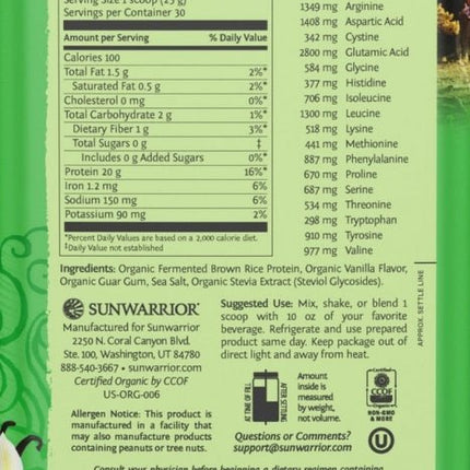 Classic Proteïne – Biologisch Plantaardig Eiwitpoeder (750 g) - Sunwarrior - SuperfoodShop